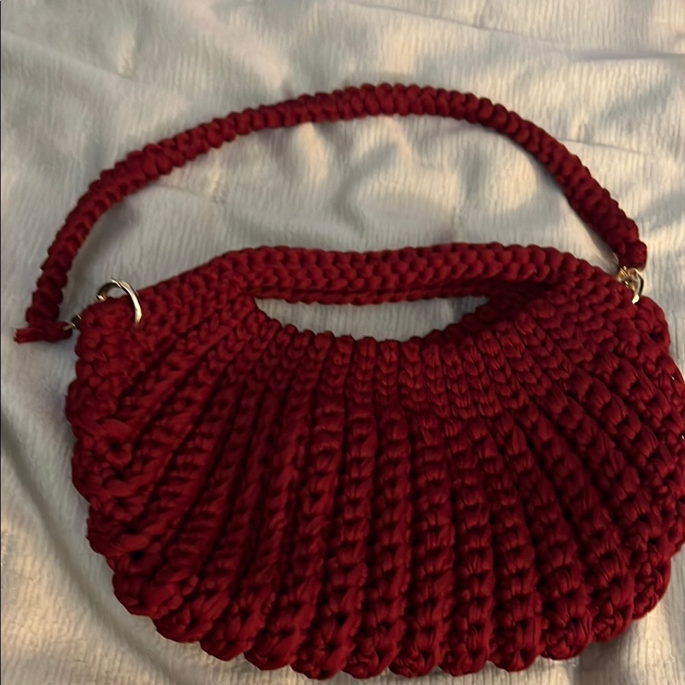Elegant Red Handwoven Bag